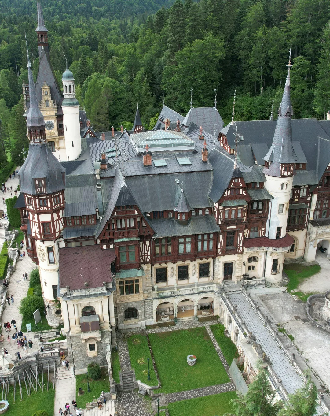Peles Castle in the Carpathian foothills