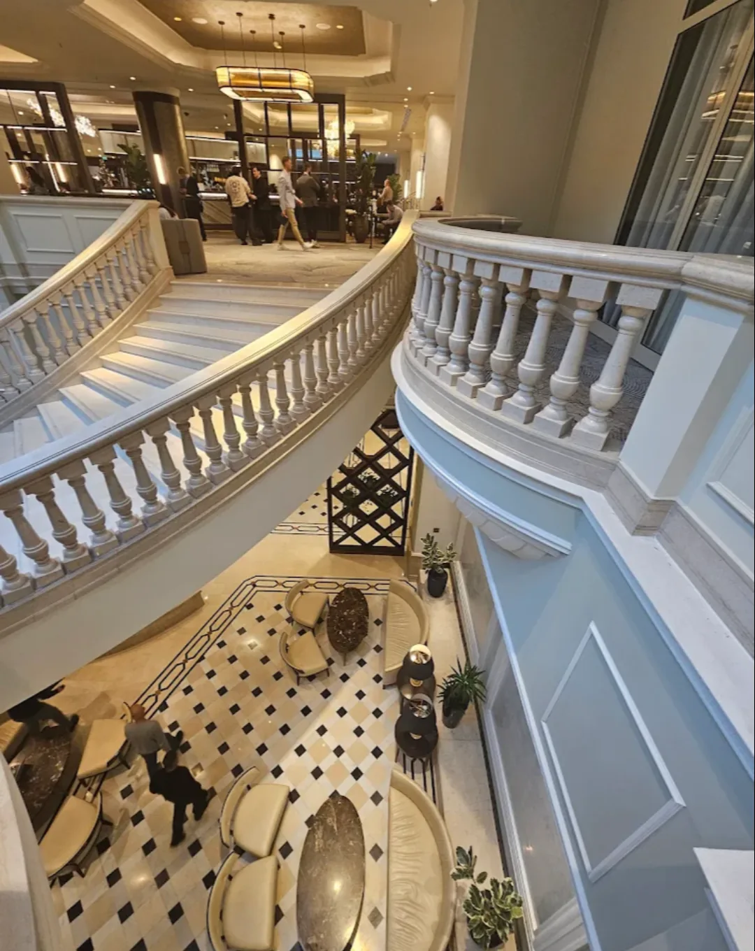 Grand staircase in an ornate Romanian interior