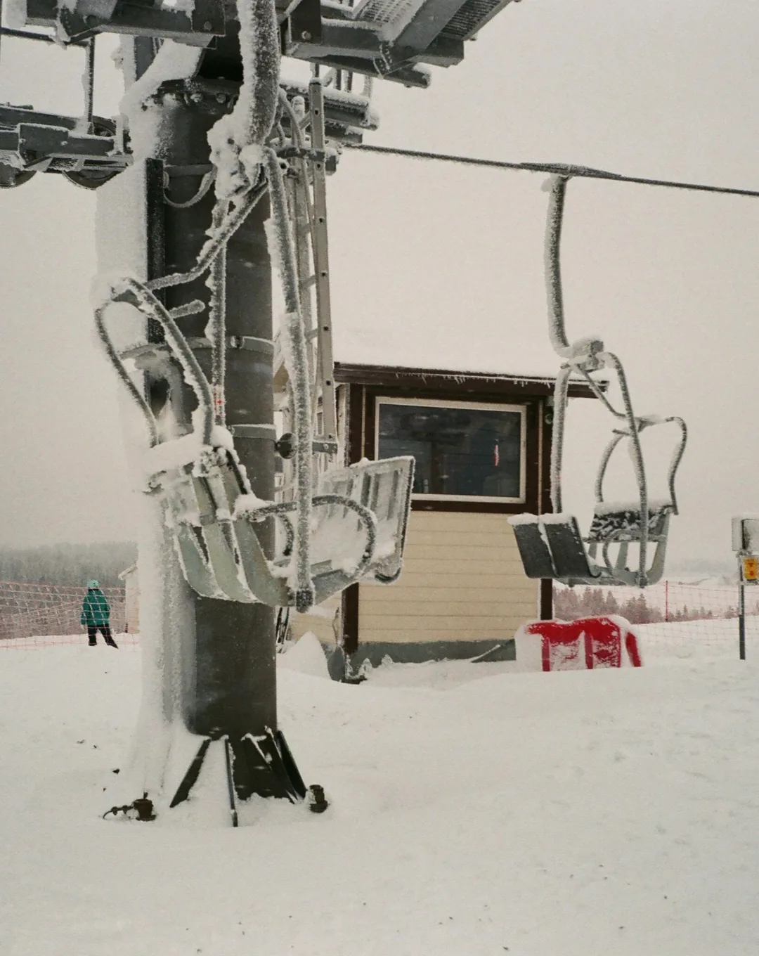 Chairlift over the snow at a Finnish ski resort