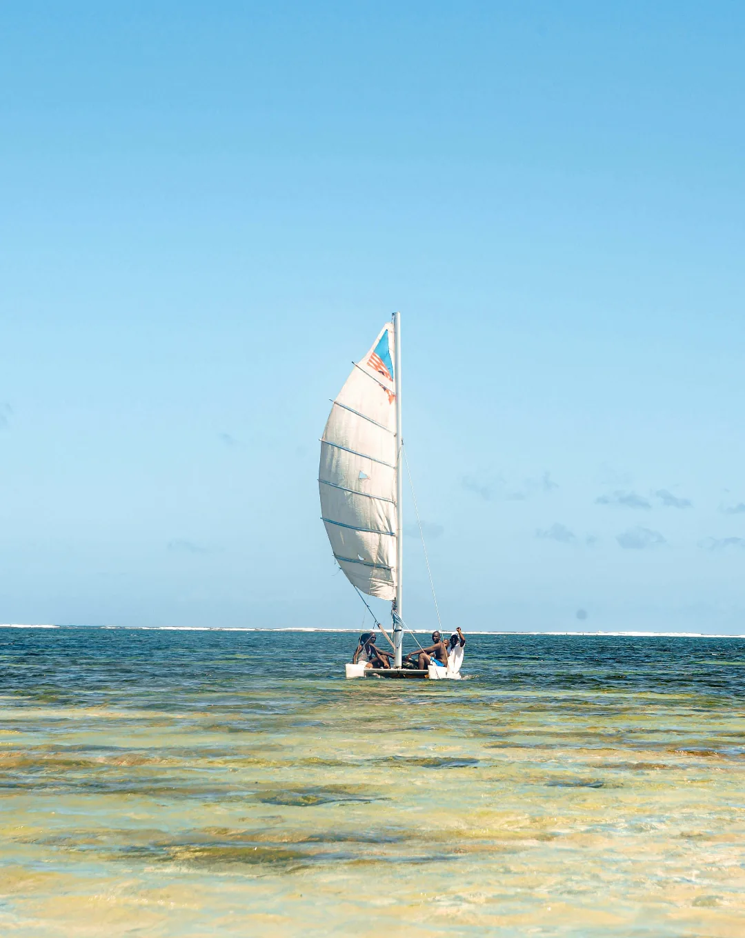 Dhow sailing on the Indian Ocean off the Kenyan coast