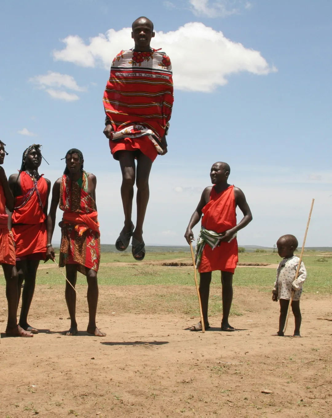 Maasai warriors performing the jumping dance