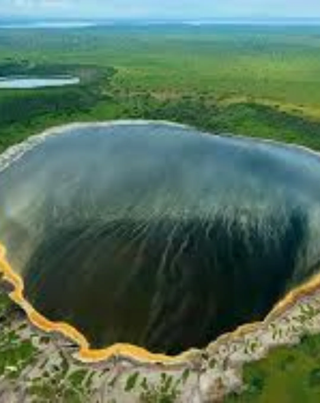 Aerial view of a crater in northern Tanzania