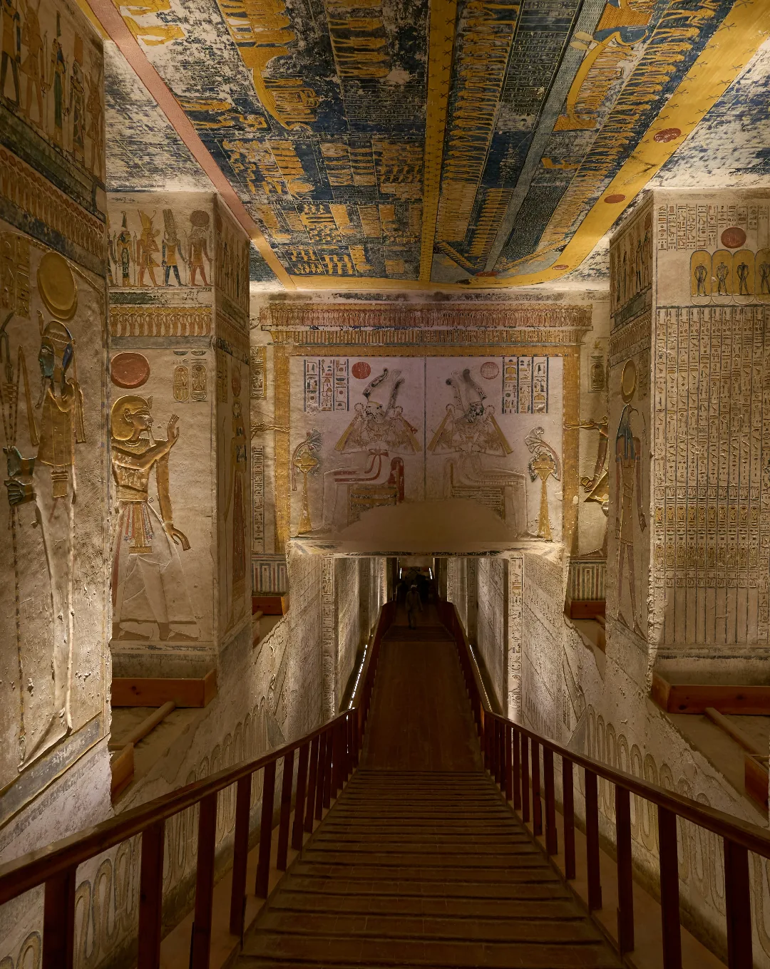 Painted tomb corridor in the Valley of the Kings
