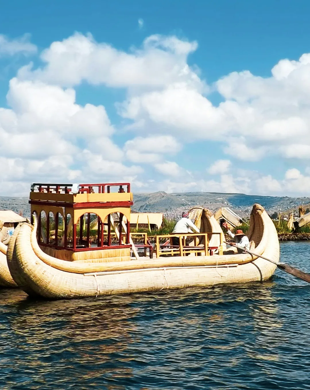 Reed boat on Lake Titicaca