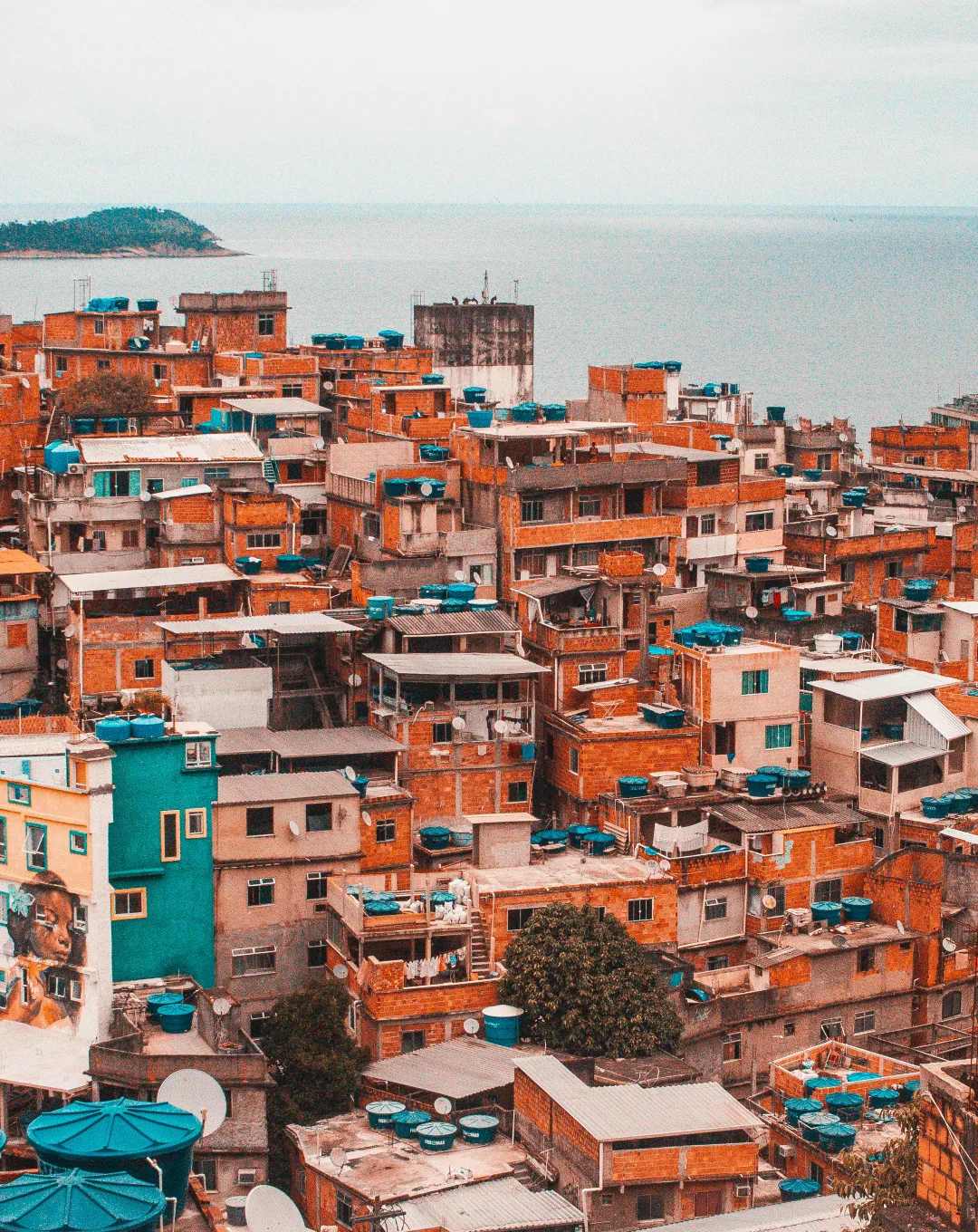 Colourful hillside neighbourhood in Rio de Janeiro