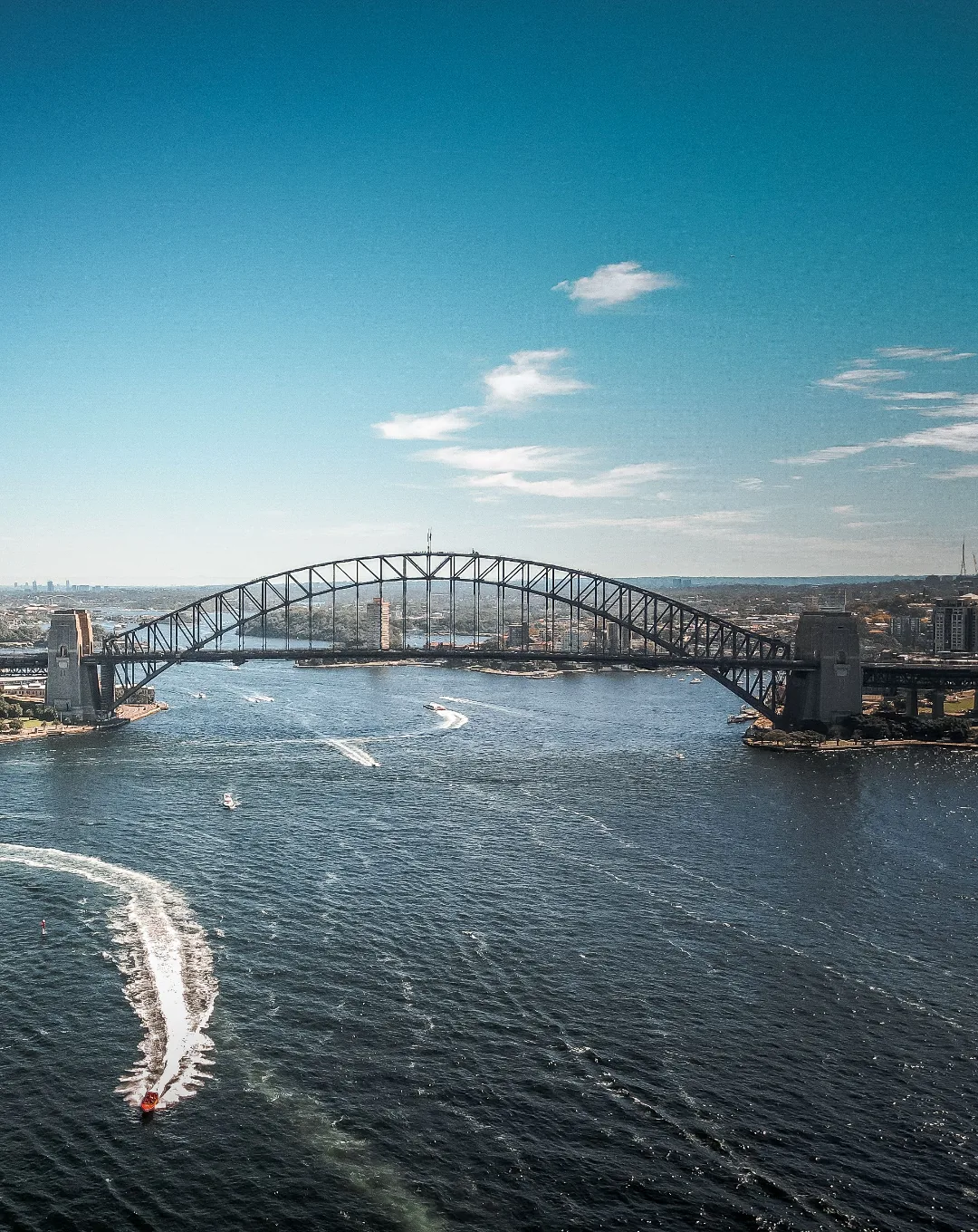 Sydney Harbour Bridge and a boat on the harbour
