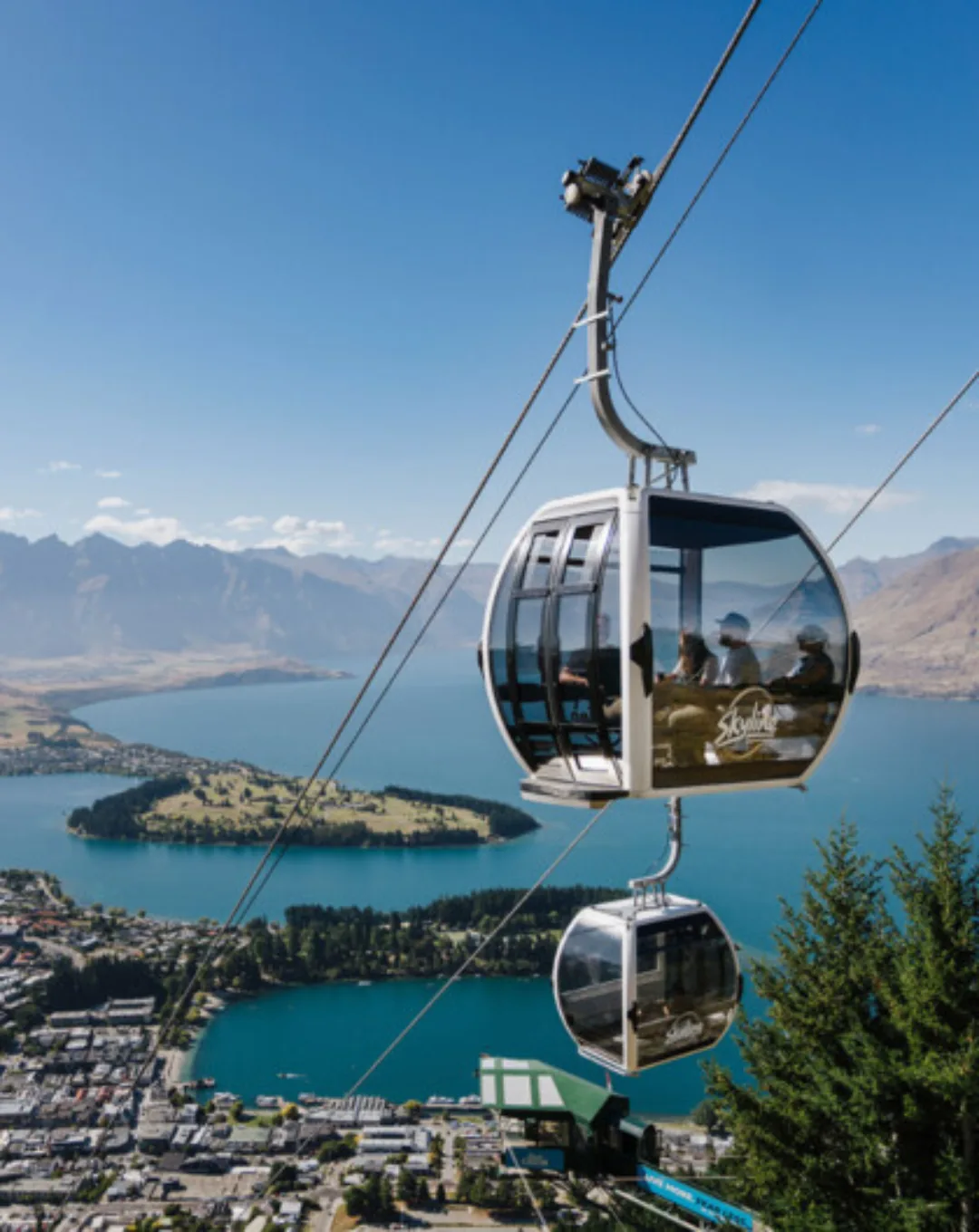 Gondola above Queenstown and Lake Wakatipu