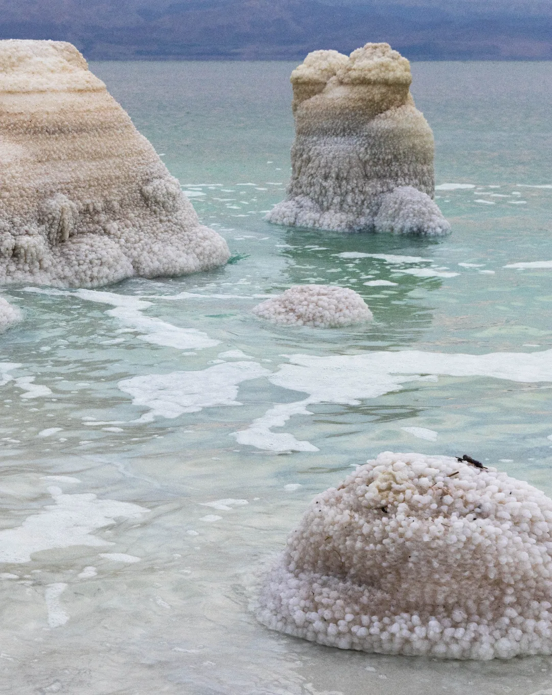 Salt formations on the shore of the Dead Sea