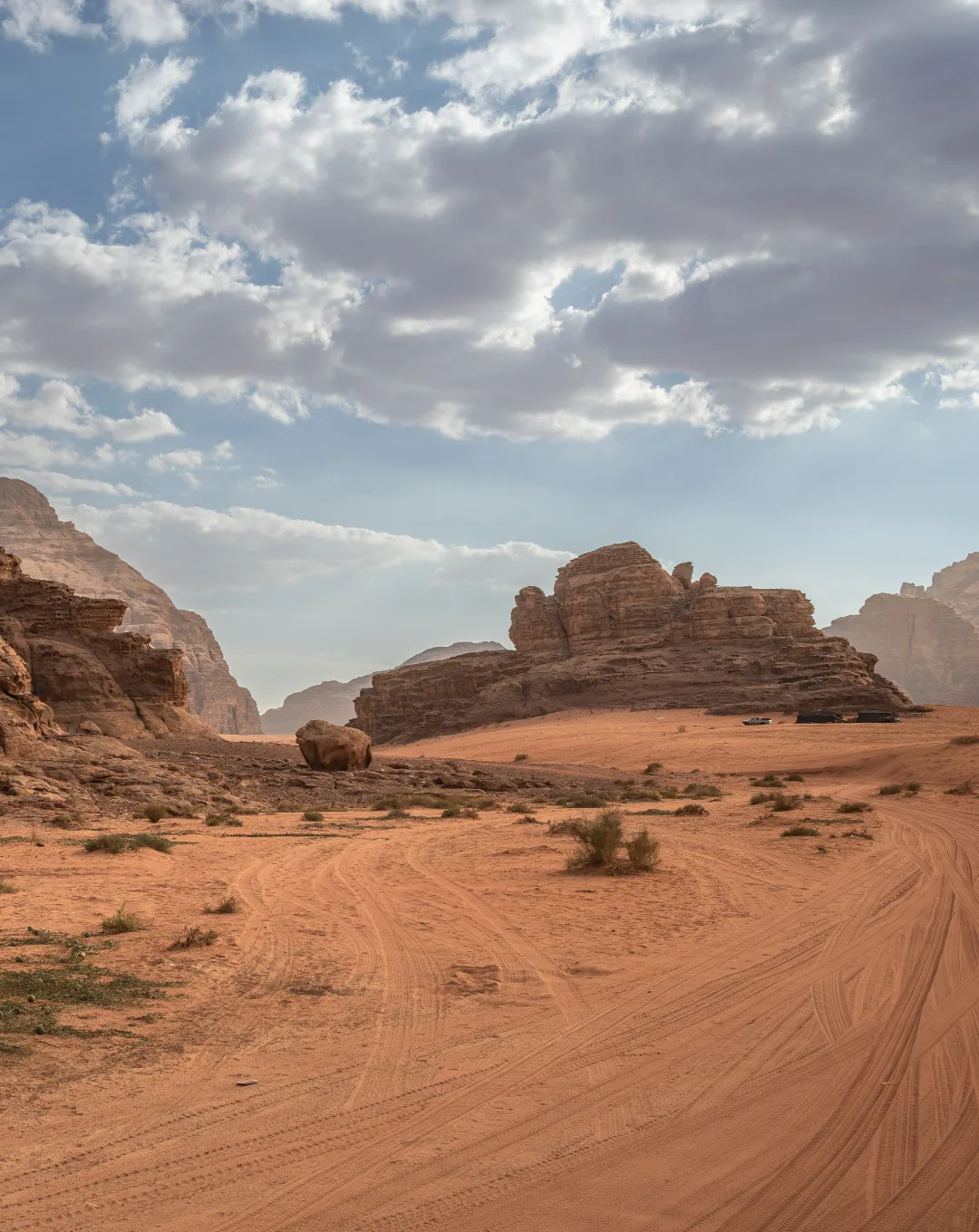 Red sand and rock formations of Wadi Rum